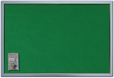 BACHECA IN TESSUTO VERDE CON CORNICE in MDF GRIGIO 40x60cm