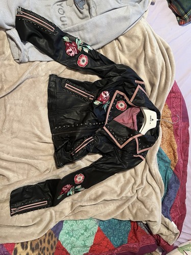 Giacca pelle moto vintage - pelle,