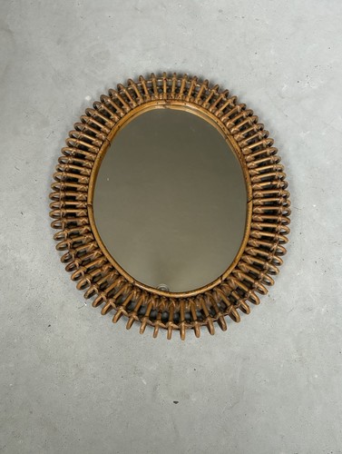 Rare vintage mirror midollino - vintage,