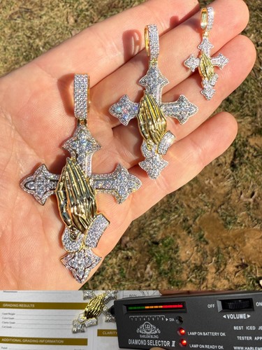 Ciondolo moissanite croce - ciondolo,