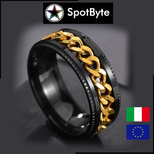 Anello uomo nero con - uomo,