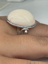 Anello Corallo Rosa In Argento 