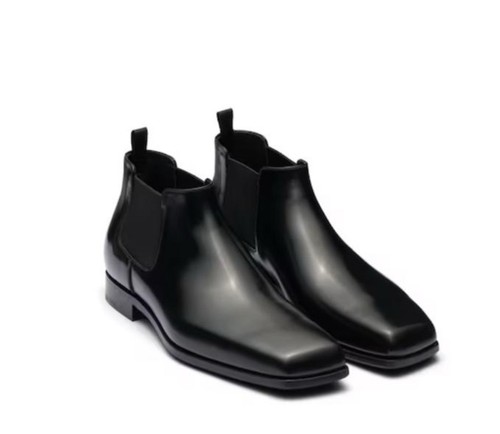 Prada brushed leather chelsea - prada,
