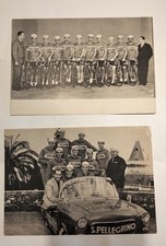 San Pellegrino acque 2 cartoline squadra ciclismo Bartali  anni 50-60