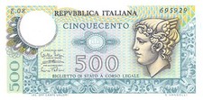 Banconota Italia 500 Lire
