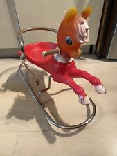 Ricercato Vintage Cavallino Dondolo 1960.Metallo,gomma.Cavalluccio per Bambini