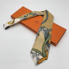 Cravatta Hermes in seta cravatta uomo stampa sciarpa usata buona con scatola