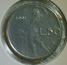 WORLD COIN SALE-1991  ITALY 50