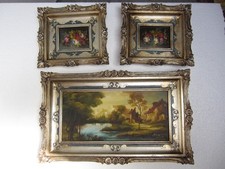 Set di 3 quadretti dipinti a