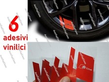6x ADESIVI CERCHI Sline ROSSO