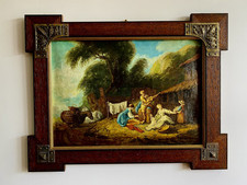 Quadro Antico Cornice Con Borchie In Bronzo. Epoca fine ottocento 92 × 72 cm.