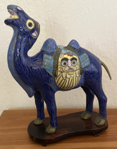 Vintage cloisonne blue camel - vintage,
