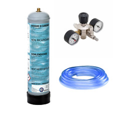 KIT IMPIANTO CO2 600 gr. PER ACQUARIO RIDUTTORE DI PRESSIONE E TUBO TRASPARENTE