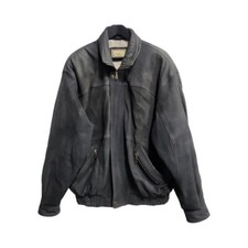 Vintage Leather jacket man grey size 50