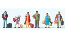 Preiser scala N 79017 figure omini personaggi viaggiatori 6 pezzi Nuovi  1,1 cm