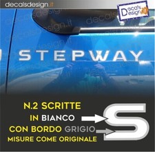 2 Adesivi replica scritta STEPWAY DACIA SANDERO portiera auto sportello decals 