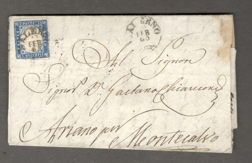 1863 italia lettera viaggiata - 1863,