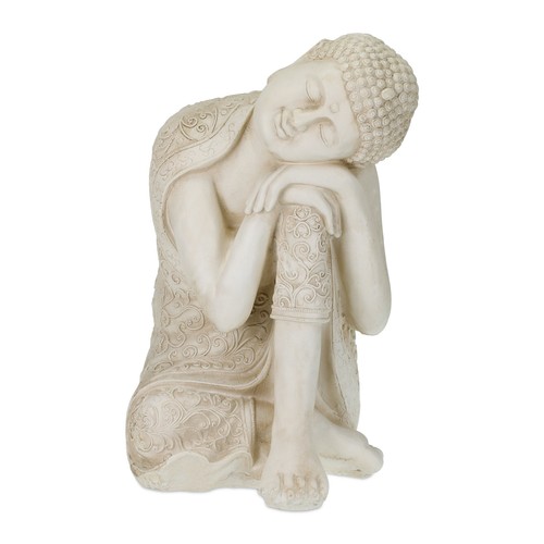 Statua buddha bianco crema - statua, di