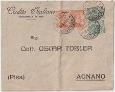 ITALIA 1924 LETTERA MULTI
