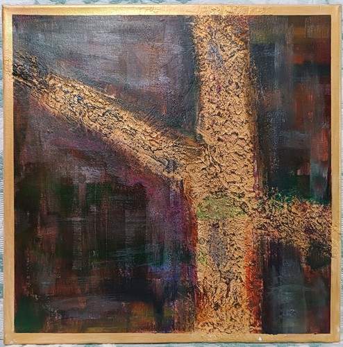 Quadro astratto dipinto mano - quadro, a