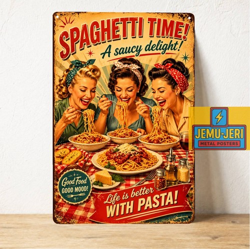 Insegna latta poster spaghetti - poster,