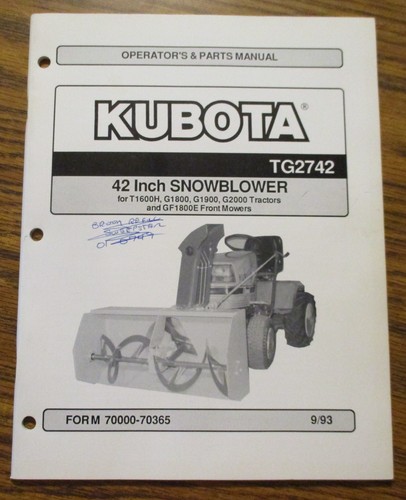Kubota tg2742 spazzaneve - *kubota, 42"