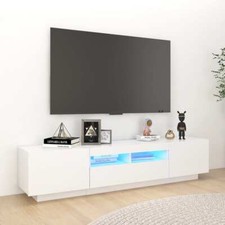 VidaXL Mobile Porta TV con Luci LED Bianco 180x35x40 cm