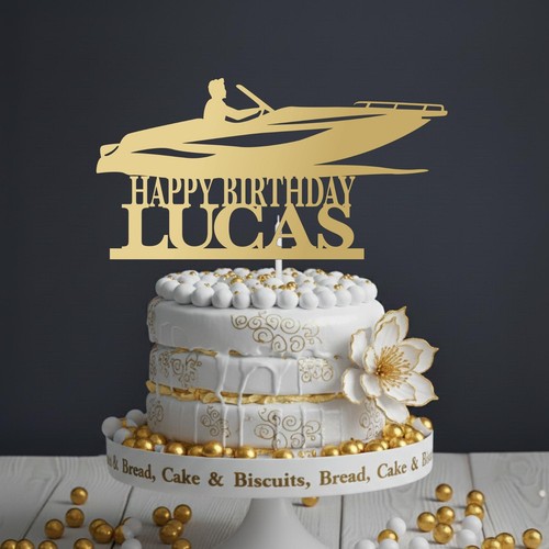 Cake topper acrilico motoscafo