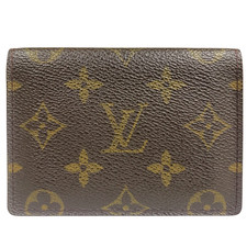 Autentico Louis Vuitton Porte 2 Carrelli Porta Passaporto Verticale Monogram Card Case M60533