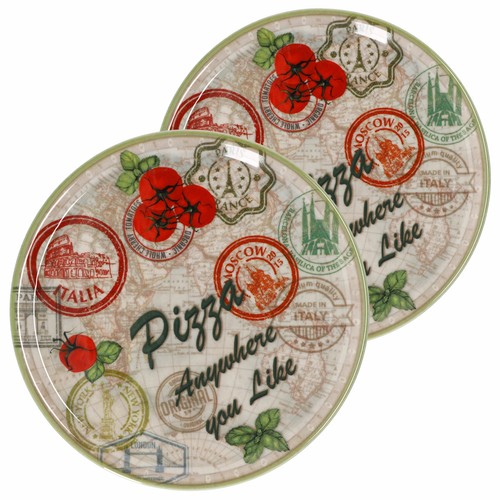 Set piatti pizza mosca verde - pizza,