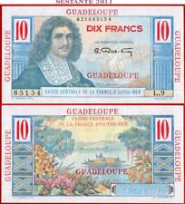GUADALUPA 10 FRANCHI nd 1947/49 P 32 XF++ spedizione gratuita da 100€