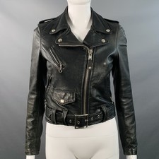 Giacca moto pelle nera