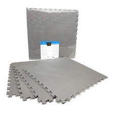 SET 4 PEZZI PIASTRELLA EVA COLORE GRIGIO 60X60 CM TAPPETO PUZZLE MULTIUSO 194702