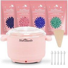 Kit Ceretta -Scaldacera in Silicone per Depilazione con 4 Confezioni di Kit-Rosa 