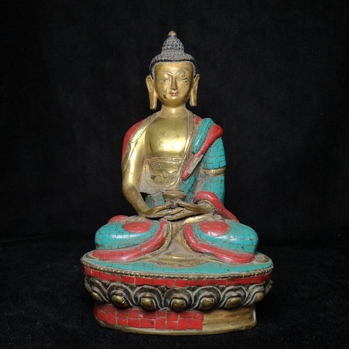 Statua buddha corallo turchese - statua,