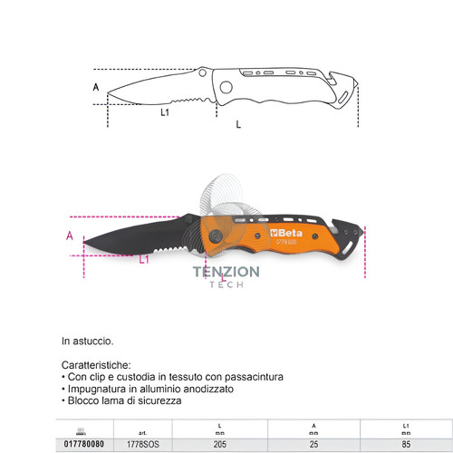 Coltello soccorso auto - coltello,