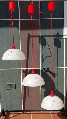 Lampadario vetro dipinto a - lampadario,
