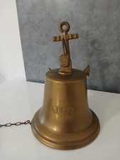 Antica Campana In Bronzo 1843 Nave Vintage Marina con Ancora