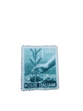 Poste Italiane Francobollo 1 Lira Del 1945 Usato `mano Che Pianta un ulivo`.