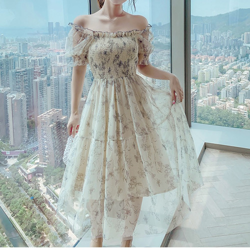 Donna floreale balze chiffon - a,