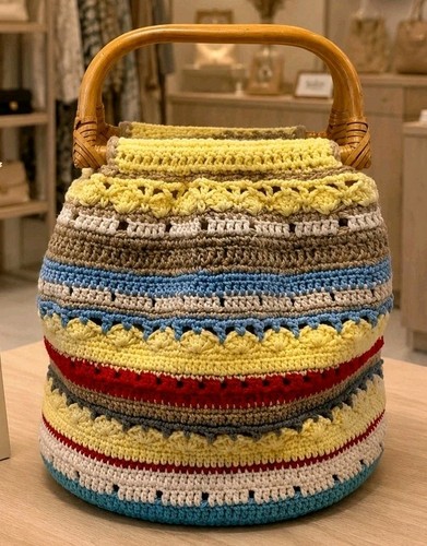 Borsa uncinetto donna fatta - , a