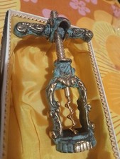 apribottiglie cavatappi ottone smaltato verderame vintage