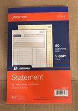 Libro di dichiarazioni, 2 parti senza carbonio, bianco/canario, 5-9/16 x 8-7/16 pollici, 50 set