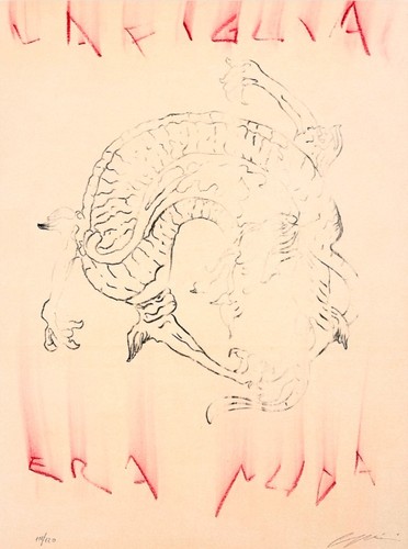 Omar galliani litografia - omar,
