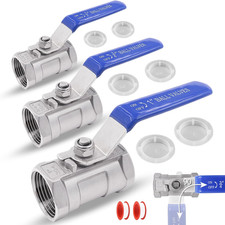 3 Valvole a Sfera 1/2 Pollice 3/4 Pollice 1 Pollice, Valvola a Sfera in Acciaio 
