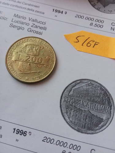 Moneta 200 lire - , 1996