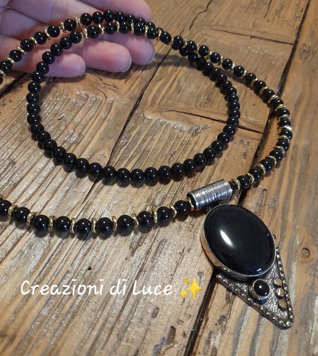 Collana lunga onice con - ,