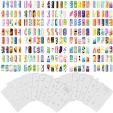 300 Aerografi Nail Art STENCIL DESIGNS Set 9 - 20 Fogli Modello Kit Pennello Pittura