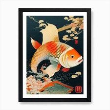 Asagi koi fish ukiyo e - ukiyo,