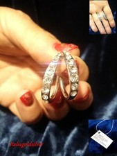 Orecchini Donna Cristalli SWAROVSKI ELEMENTS Ragazza Argento Oro diamanti Sposa